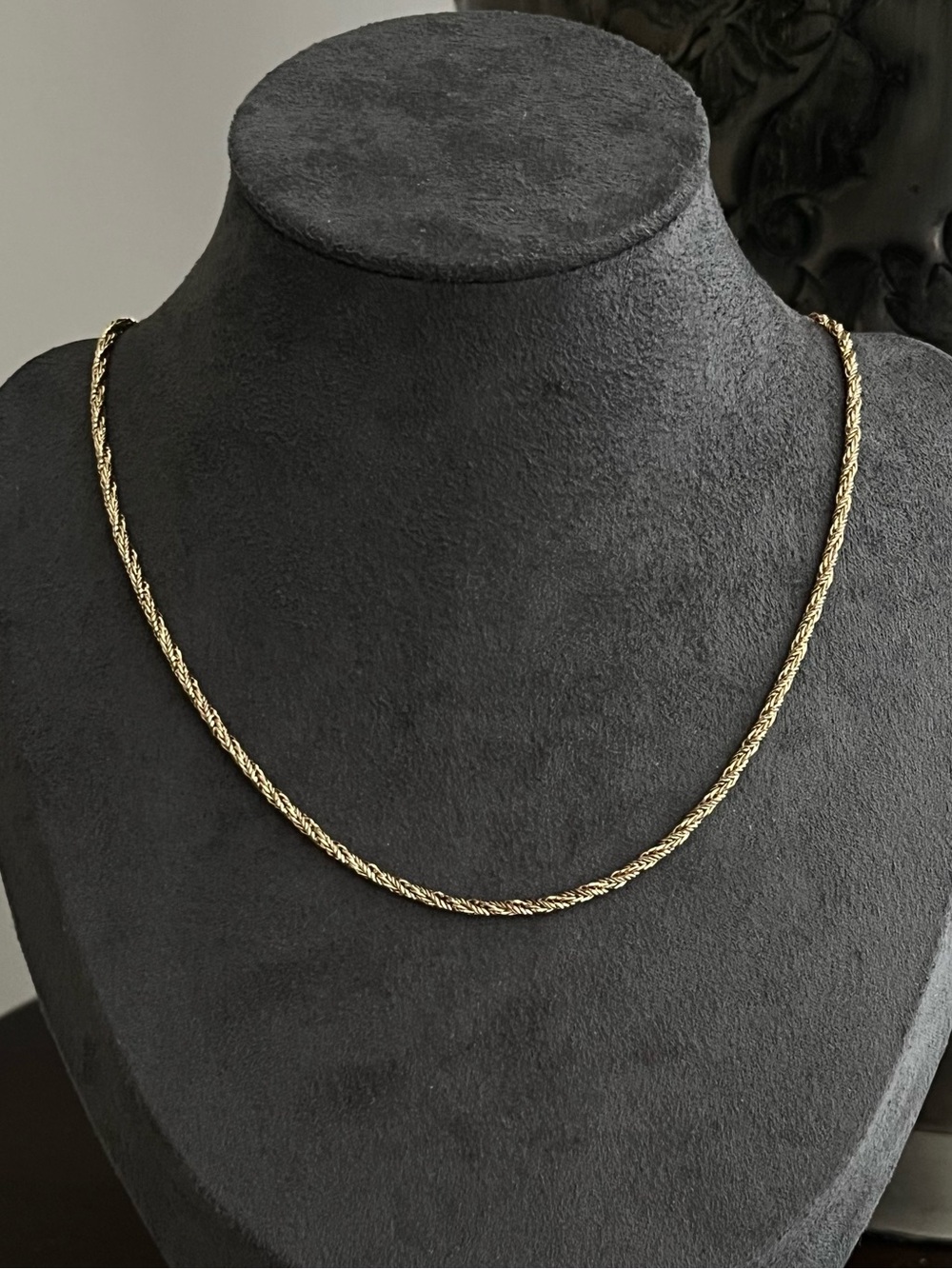 Authentic Vintage Christian Dior Gold Rope Chain Simplistic Stackable Necklace